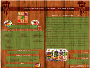 Menu Design by Eric Lott for Seattle Salads | Design: #1337697