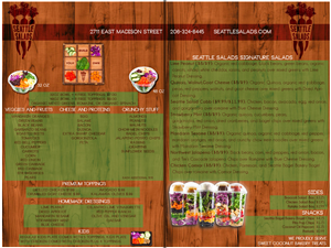 Menu Design by Eric Lott for Seattle Salads | Design: #1339052