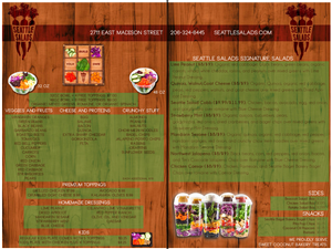 Menu Design by Eric Lott for Seattle Salads | Design: #1346991