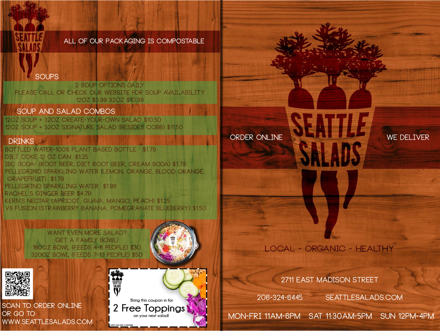 Menu Design by Eric Lott for Seattle Salads | Design #1347101