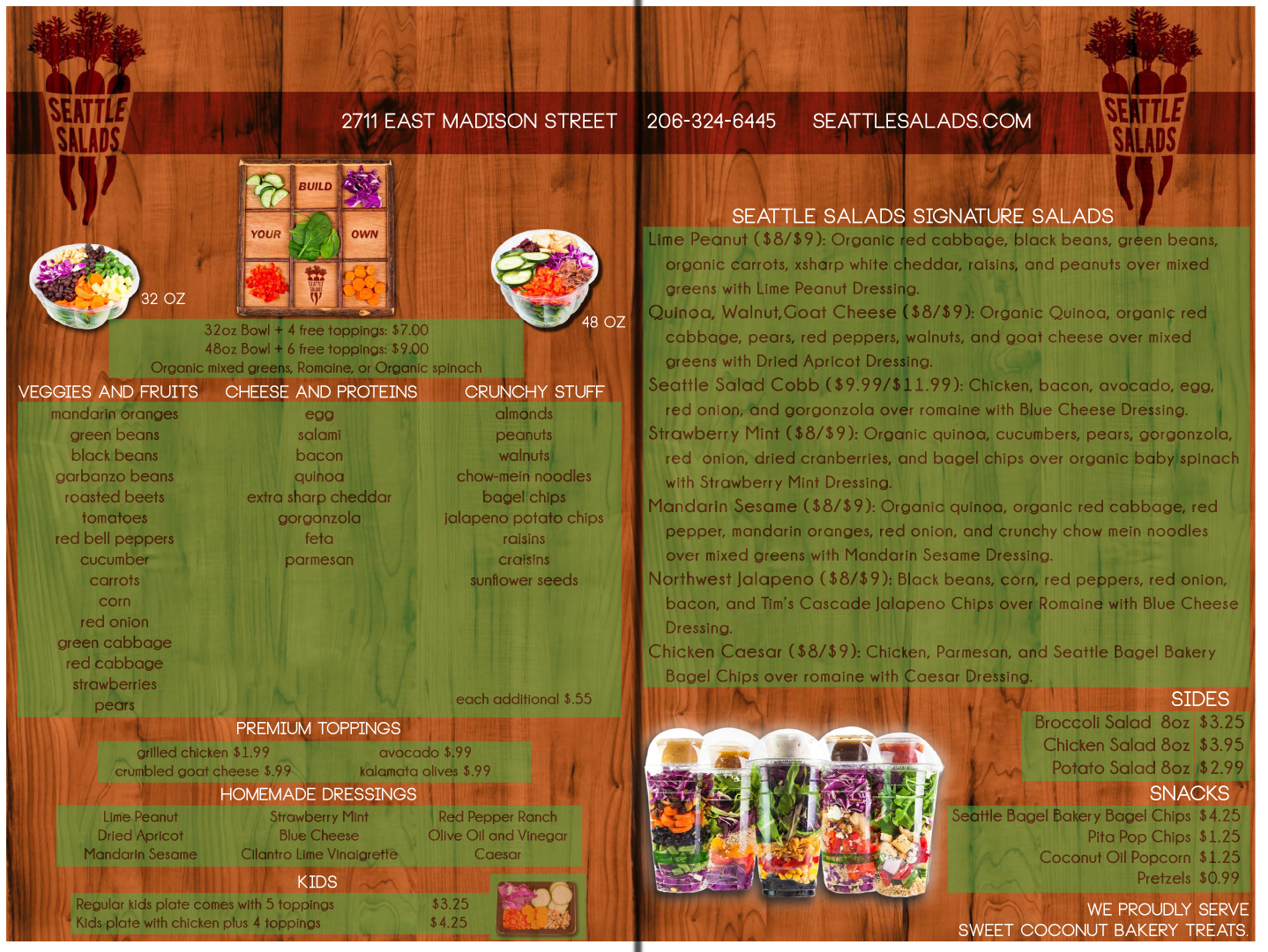 Menu Design by Eric Lott for Seattle Salads | Design #1347244