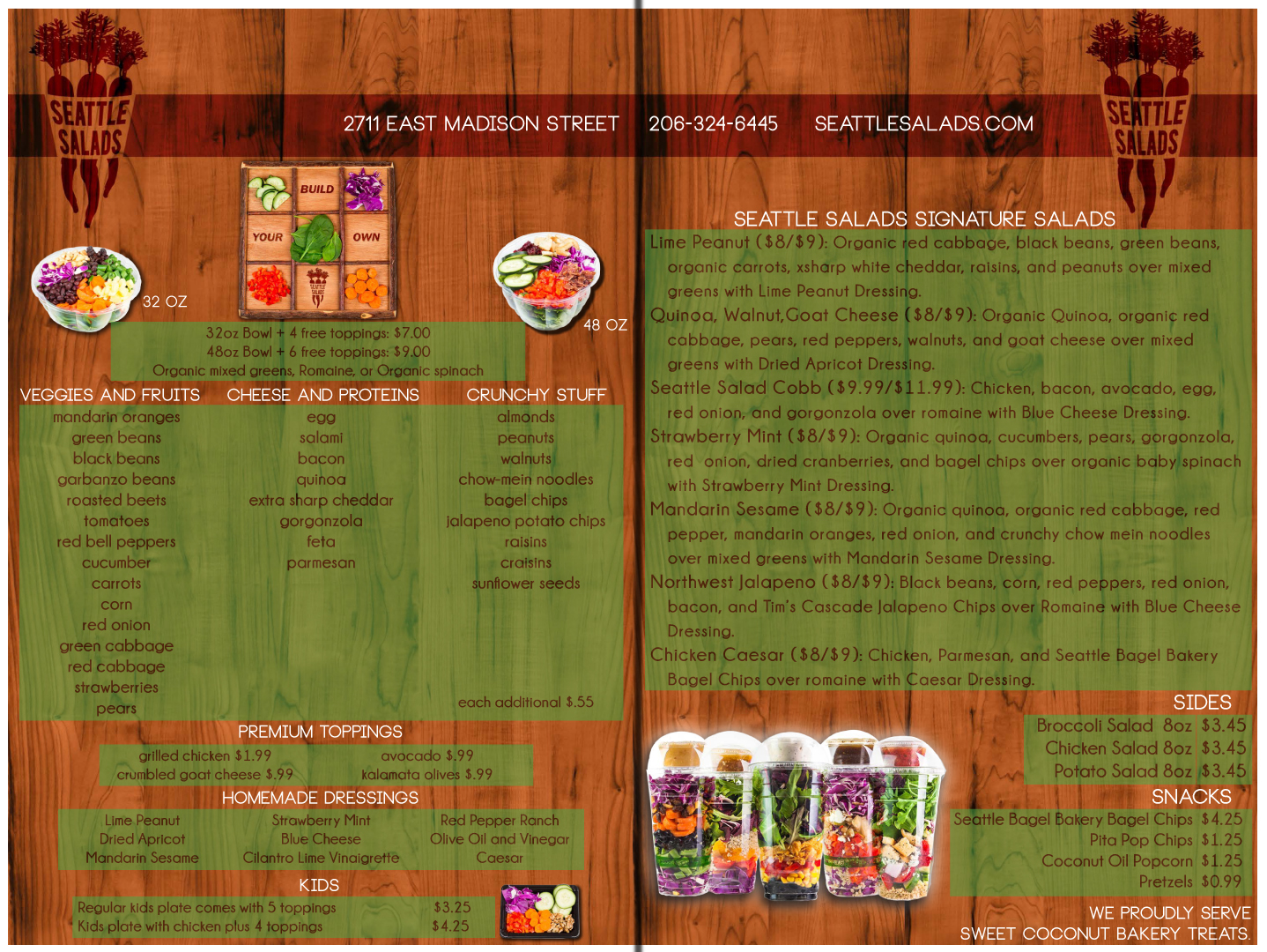 Menu Design by Eric Lott for Seattle Salads | Design: #1347289