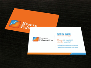 Design de Carte de Visite par farani pour Breeze Education | Design : #1350779