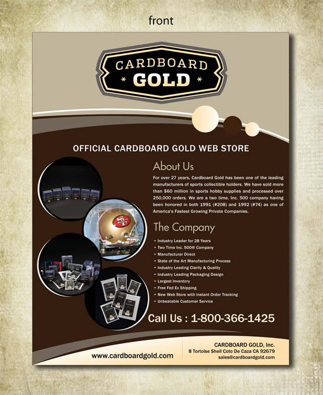 Brochure Design by Sbss for Cardboard+Gold%2C+Inc. | Design #1338253