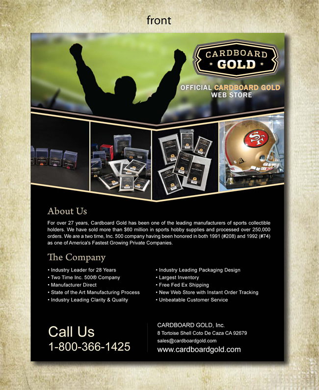 Brochure Design by Sbss for Cardboard+Gold%2C+Inc. | Design #1338255