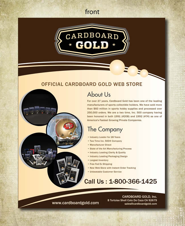 Brochure Design by Sbss for Cardboard+Gold%2C+Inc. | Design #1338256