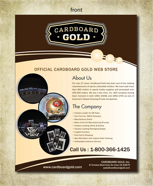 Brochure Design by Sbss for Cardboard+Gold%2C+Inc. | Design: #1338256