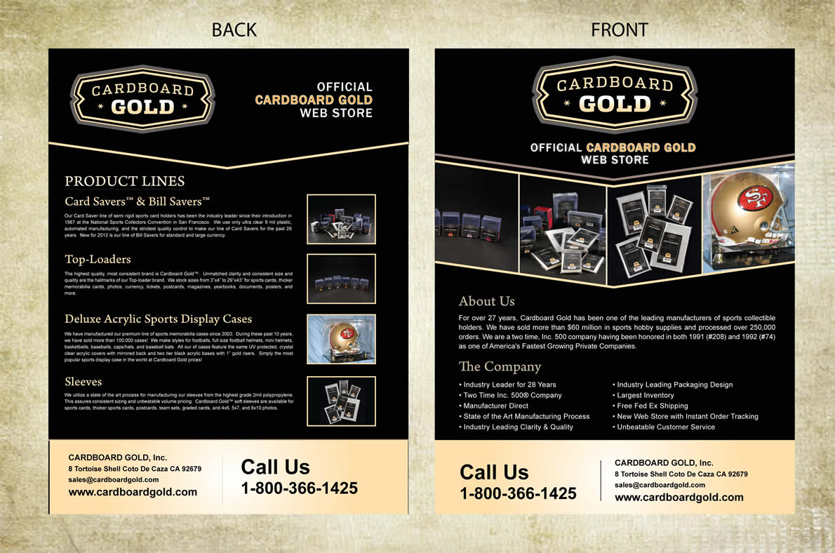 Brochure Design by Sbss for Cardboard+Gold%2C+Inc. | Design #1341272