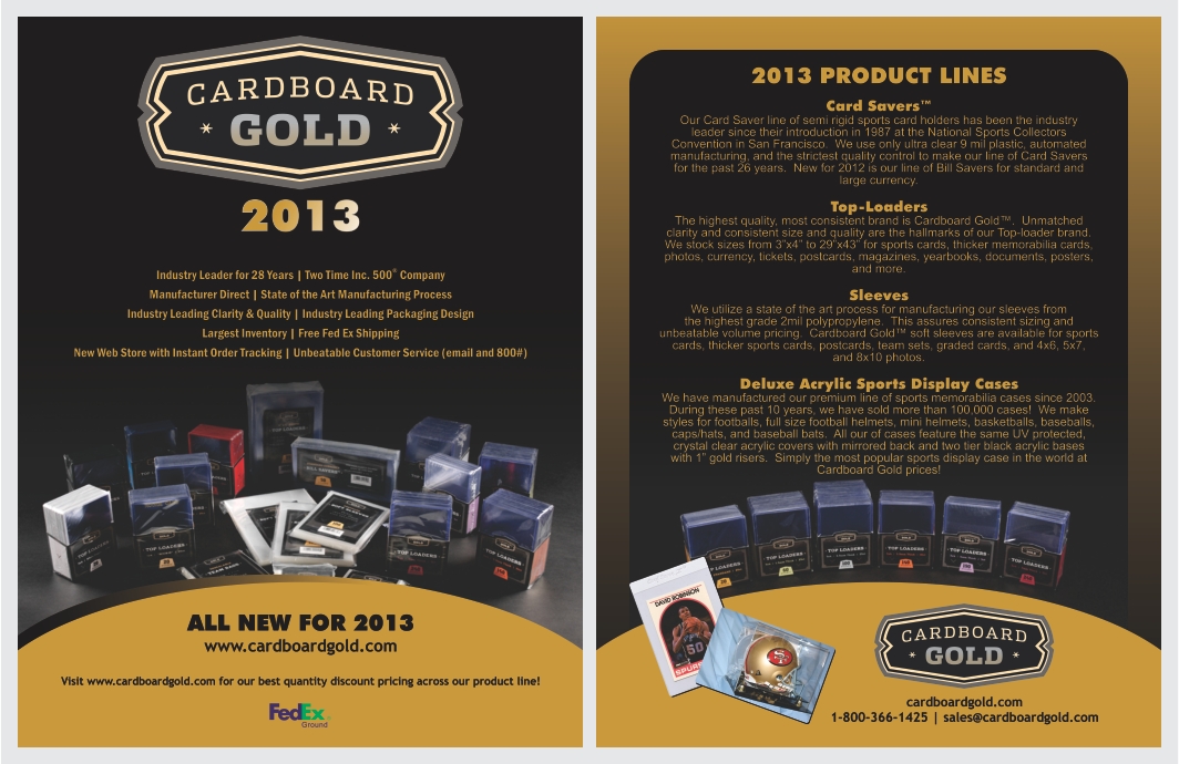 Brochure Design by barinix for Cardboard+Gold%2C+Inc. | Design #1346750