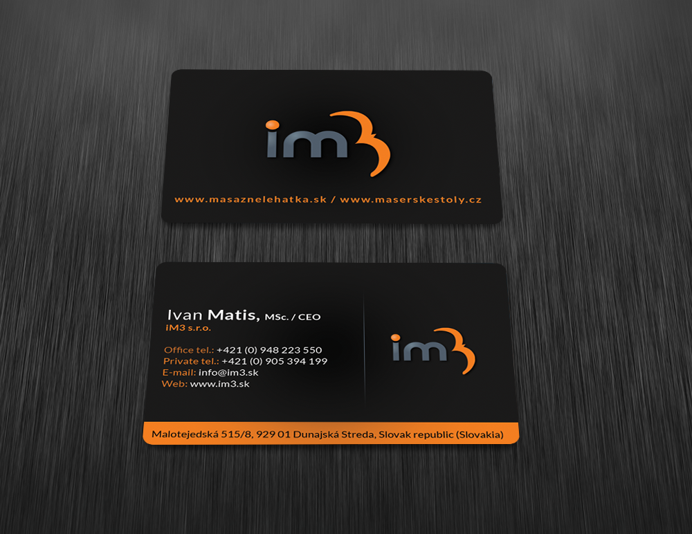 Business Card Design by  Artman for iM3 s.r.o. | Design #4967980