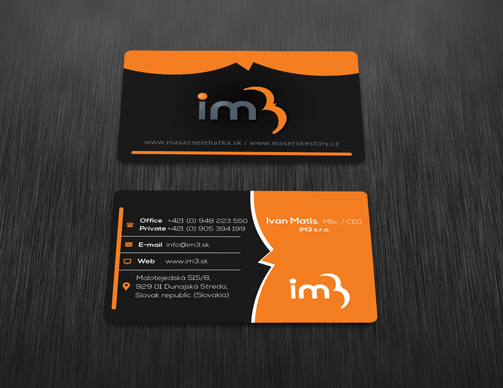 Business Card Design by  Artman for iM3 s.r.o. | Design #4967988
