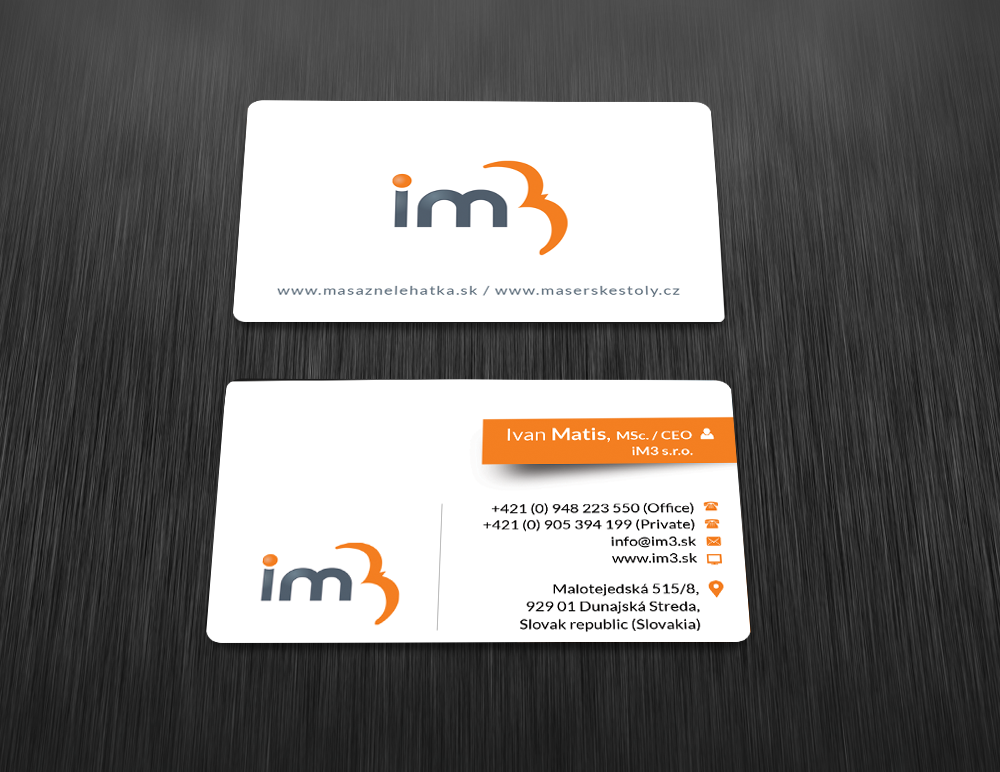Diseño de Tarjeta de Presentación por  Artman para iM3 s.r.o. | Diseño #4968245