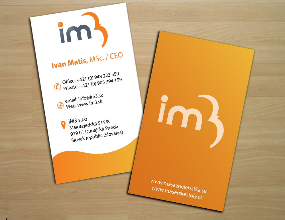 Business Card Design by HollyBlue Studio for iM3 s.r.o. | Design #4912459