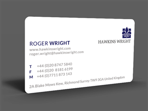 Business Card Design by  Artman for Hawkins Wright Ltd | Design: #4714966