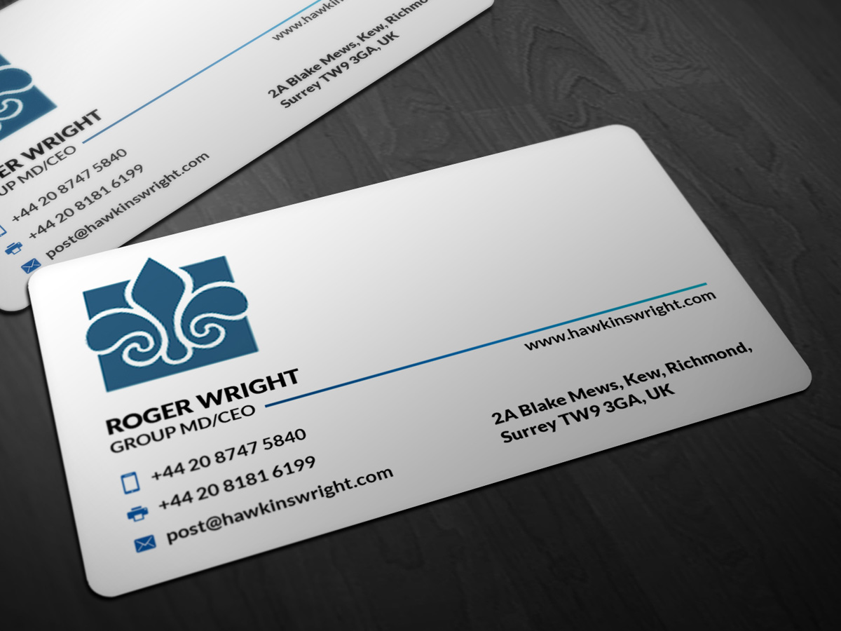 Visitenkarten-Design von Pointless Pixels India für Hawkins Wright Ltd | Design #4714469