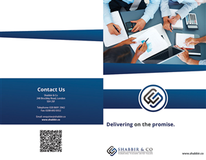 Brochure Design by bibinparker for G Shabbir T/A & Shabbir Co | Design #4887642