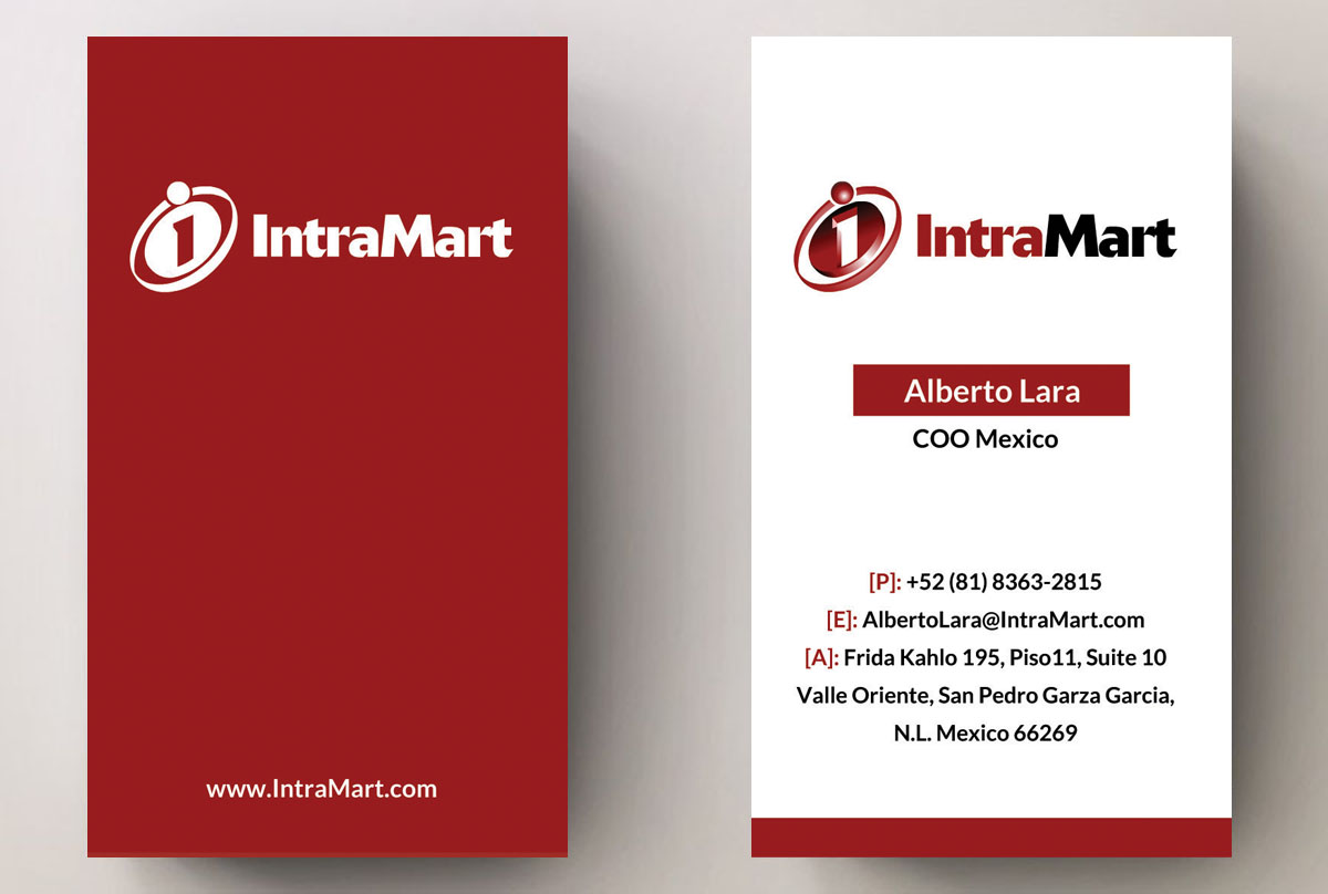 Design de Carte de Visite par Sarah Haroon pour IntraMart | Design #4718512