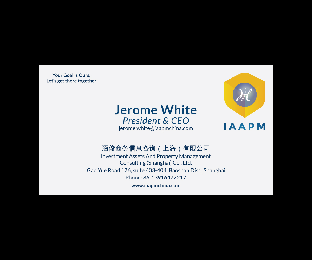 Business Card Design by Slobodan Cagic for IAAPM Consulting (Shanghai) Co., Ltd. | Design #4732152