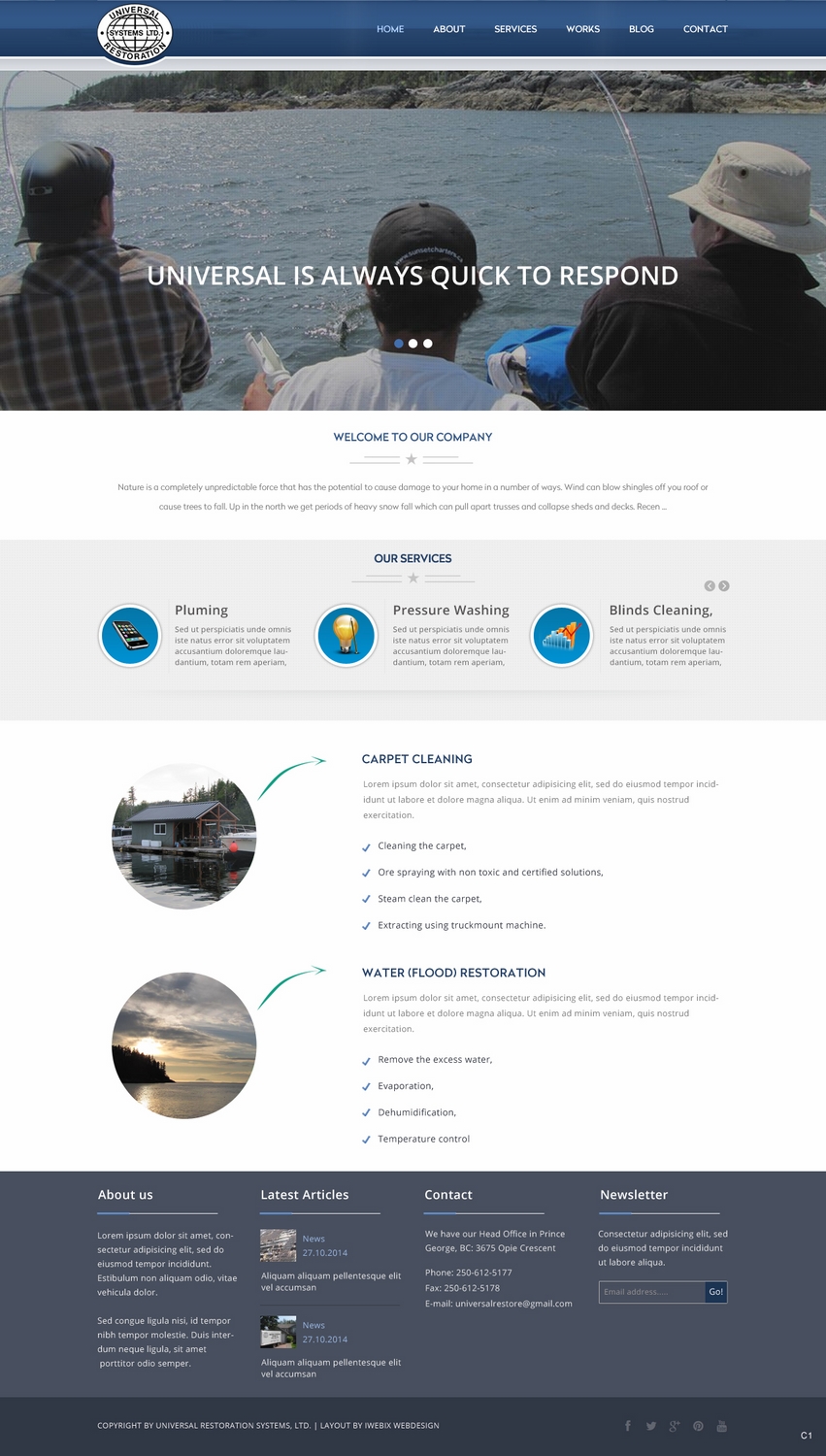 Web Design by pb for Universal Carpet Cleaning & Restoration Ltd. | Design #4778533