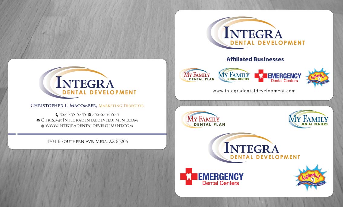 Visitenkarten-Design von Sbss für My Family Dental Centers | Design #1354033