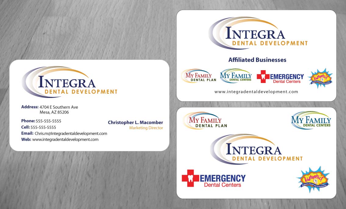 Visitenkarten-Design von Sbss für My Family Dental Centers | Design #1354041