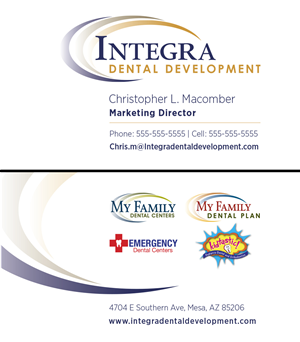 Visitenkarten-Design von vp für My Family Dental Centers | Design: #1340496