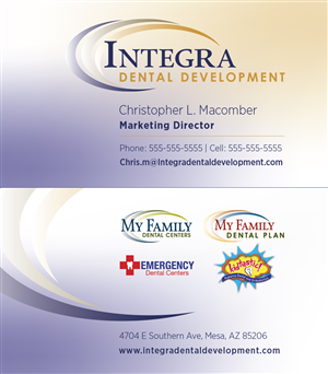 Visitenkarten-Design von vp für My Family Dental Centers | Design: #1342266