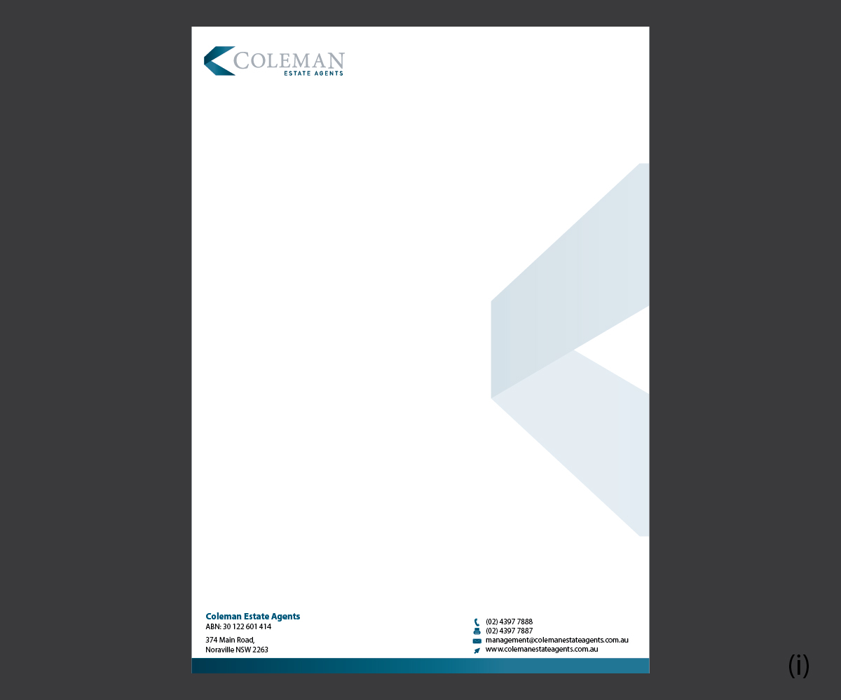 it company letterhead design for coleman estate agents by esolbiz