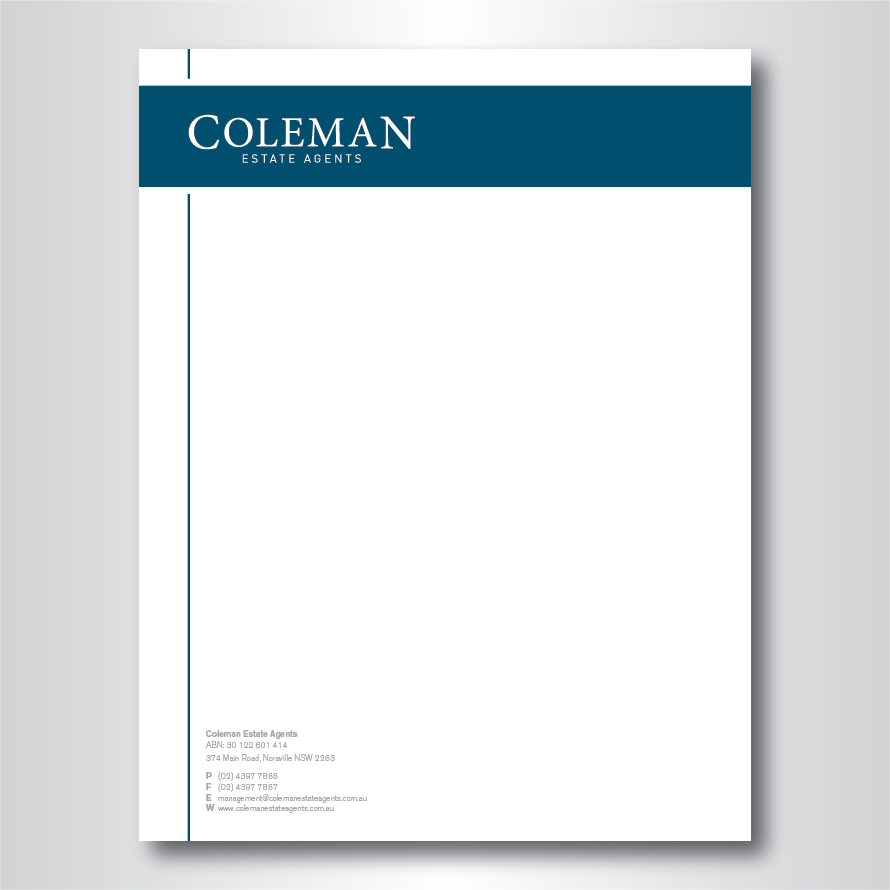 Letterhead Design by dotnot for Coleman Estate Agents | Design #4731726