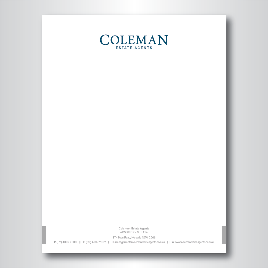 Letterhead Design by dotnot for Coleman Estate Agents | Design #4731731