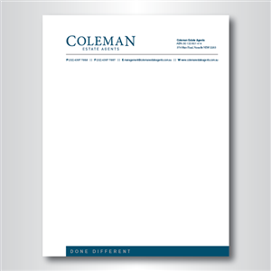 Letterhead Design by dotnot for Coleman Estate Agents | Design: #4741887