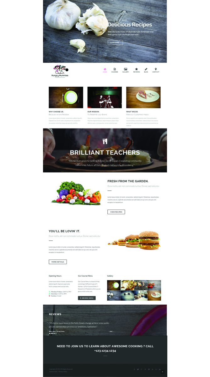 Wordpress Design by mubbi for Hungry Mummies | Design #4776084