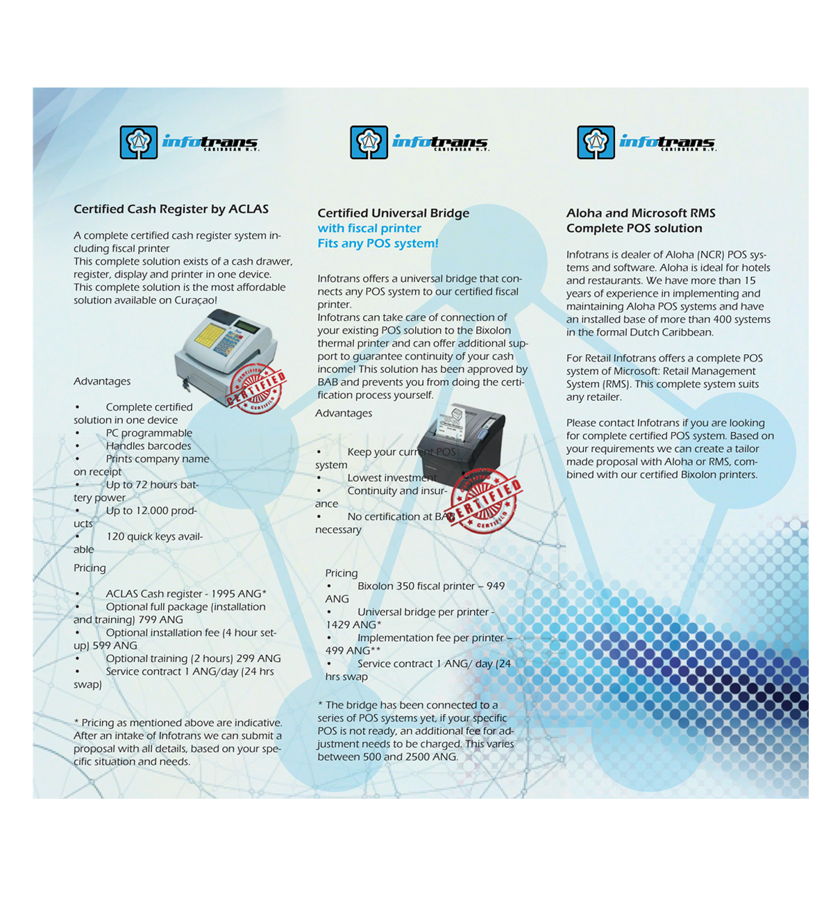 Design de Brochure par sheehan_demetillo pour Infotrans Caribbean | Design #4798340