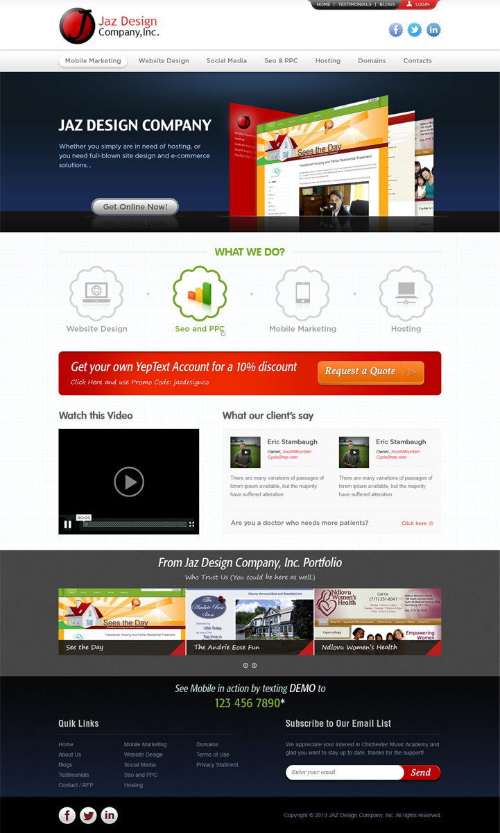 Diseño Web por Mayank Patel para JAZ Design Company | Diseño #1351573