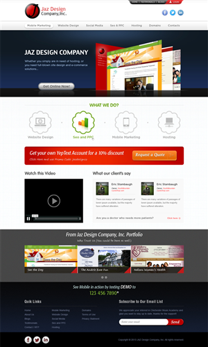 Web Design by Mayank Patel for JAZ Design Company | Design #1351573