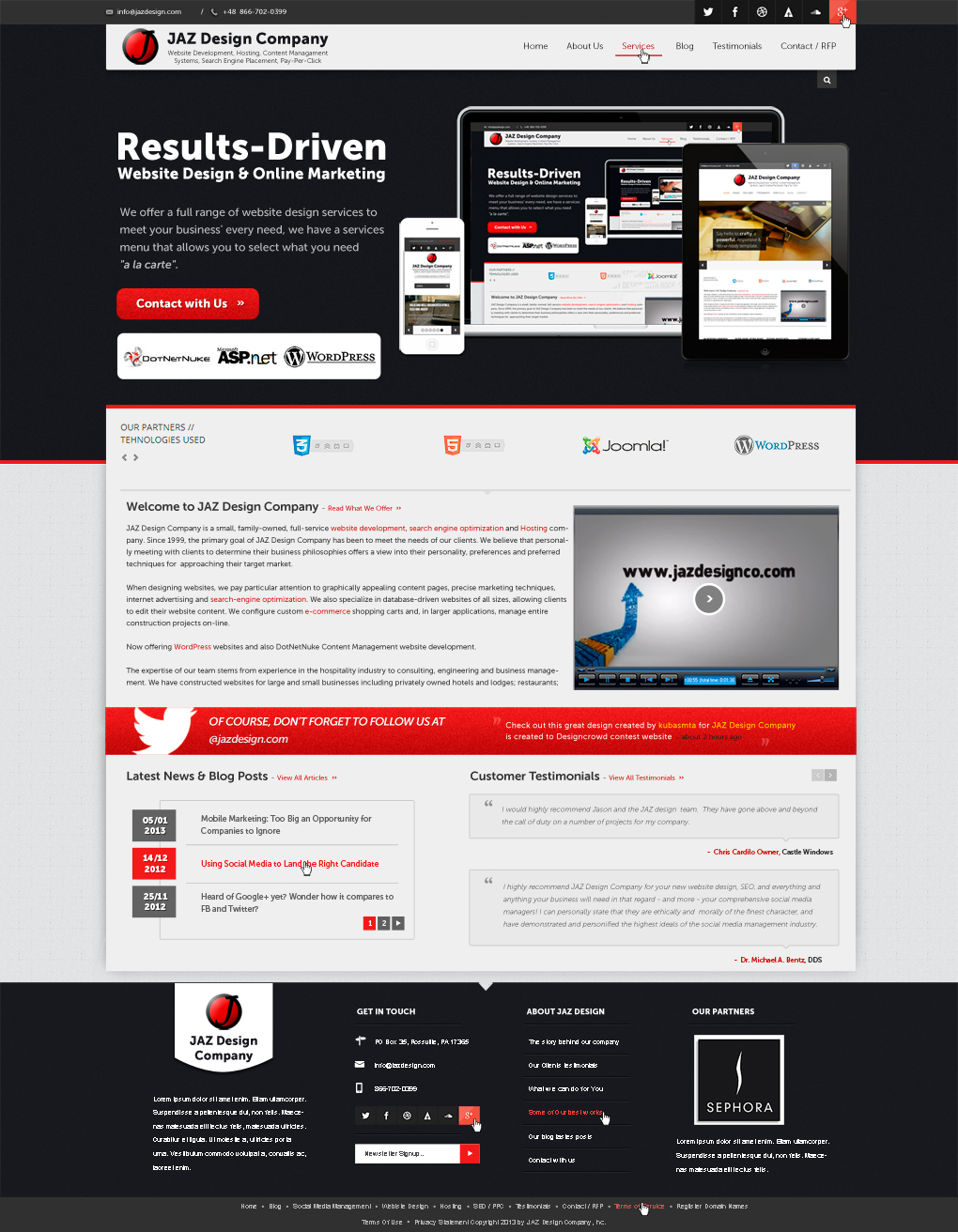 Web Design by Daniel Matusiak for JAZ Design Company | Design #1345151