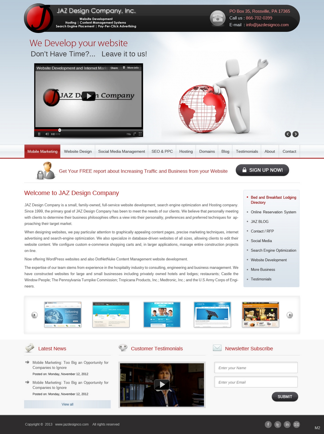 Web Design by pb for JAZ Design Company | Design #1384874