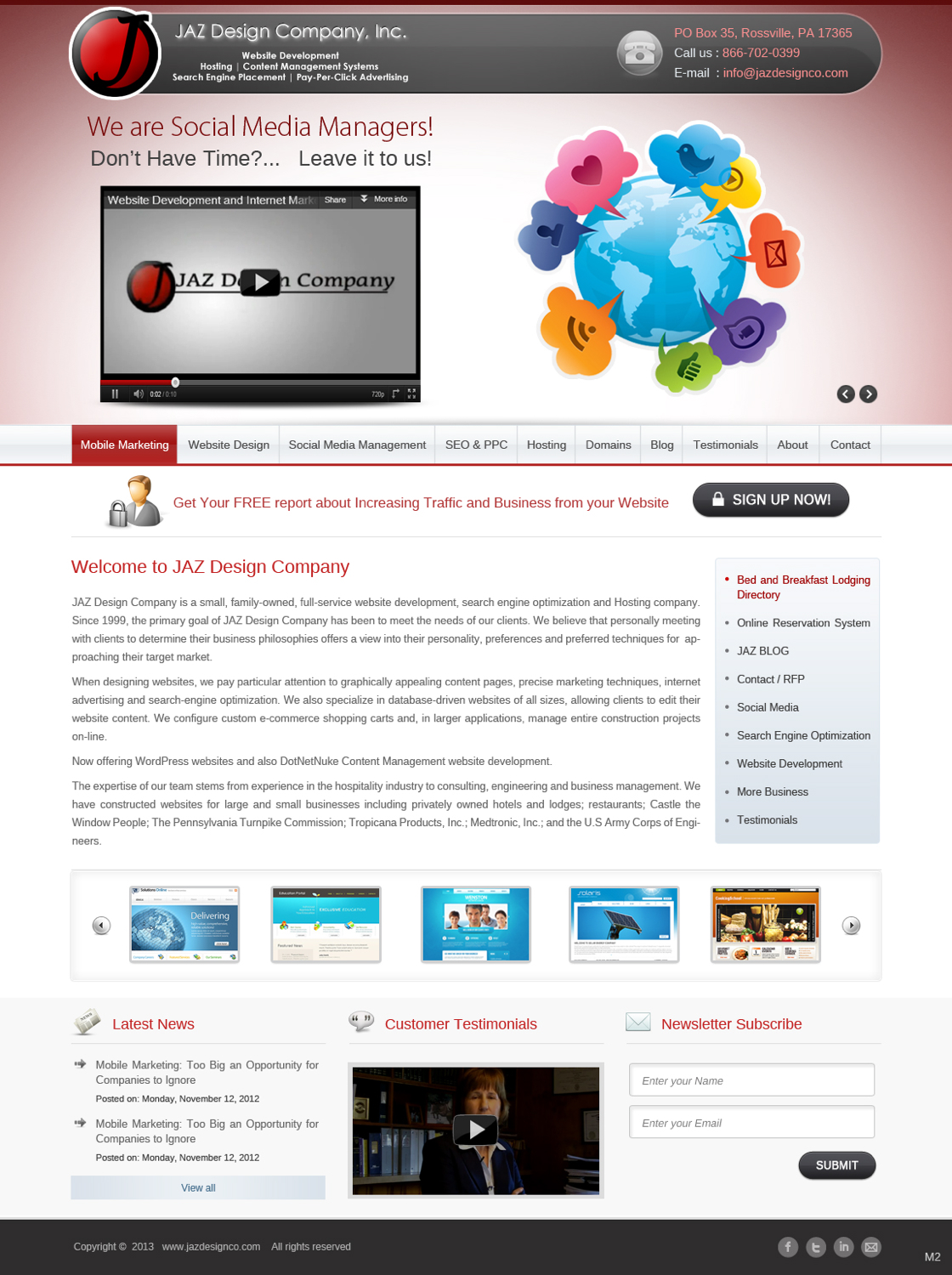 Web Design by pb for JAZ Design Company | Design #1407200
