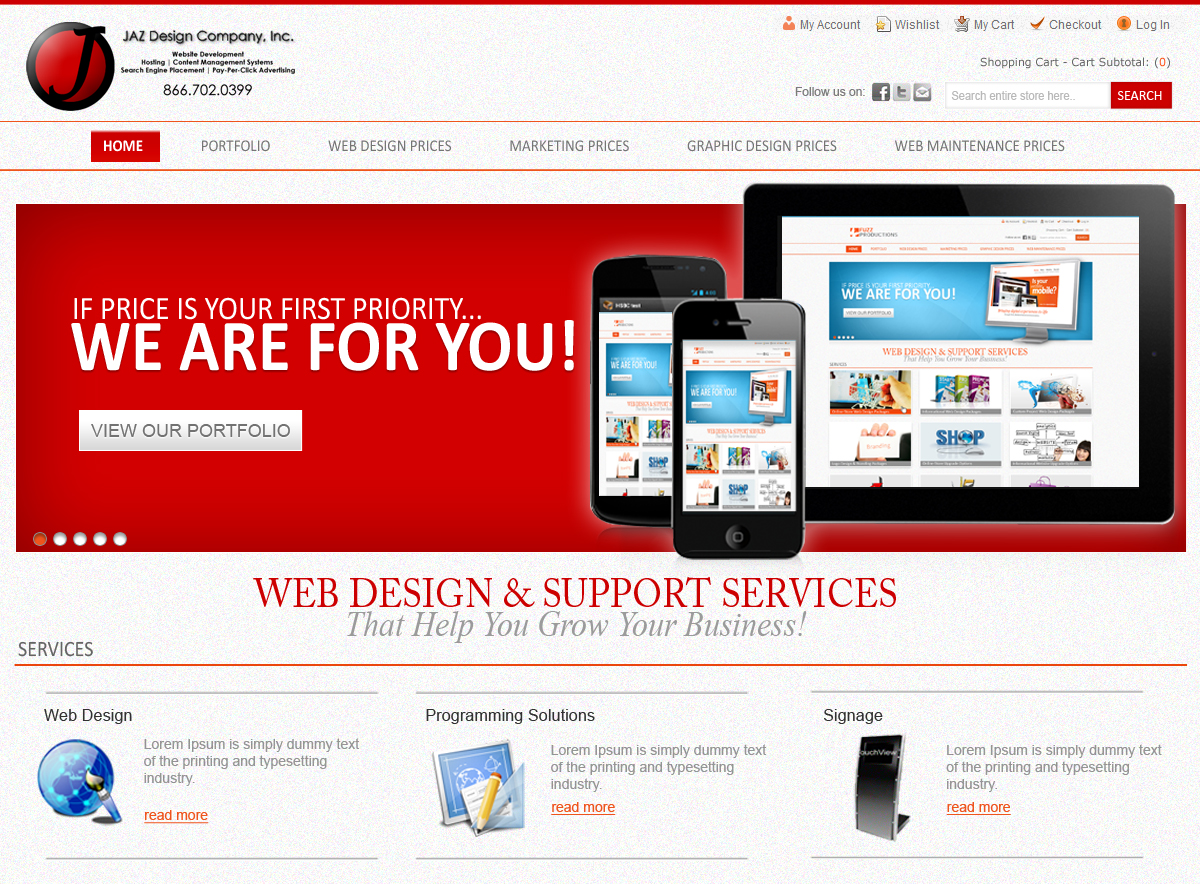 Web Design by deepika for JAZ Design Company | Design #1344651