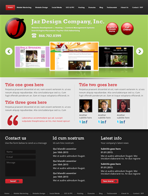 Diseño Web por Relativiteit para JAZ Design Company | Diseño: #1346581