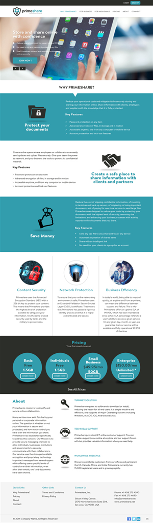 Web Design by pb for Primeshare, Inc | Design: #4993324