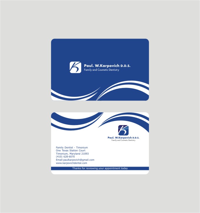 Design de Carte de Visite par lrbalaji pour Paul Karpovich, DDS | Design #1345926
