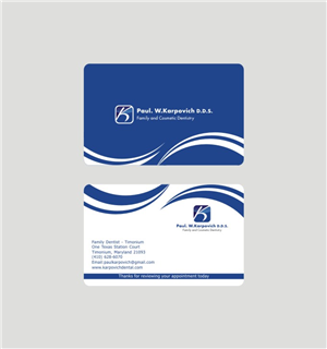 Business Card Design by lrbalaji for Paul Karpovich, DDS | Design: #1345930