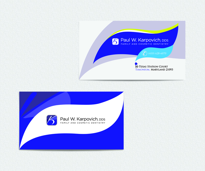 Business Card Design by haythamfarid for Paul Karpovich, DDS | Design #1365077