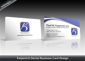 Business Card Design by gekgrfx for Paul Karpovich, DDS | Design: #1348433