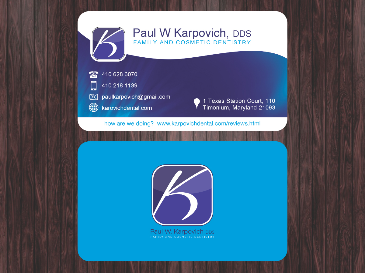 Business Card Design by Arnett for Paul Karpovich, DDS | Design #1363526