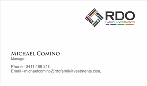 Diseño de Tarjeta de Presentación por Jagdish Boga para RDO Family Investments Pty Ltd | Diseño #4745467