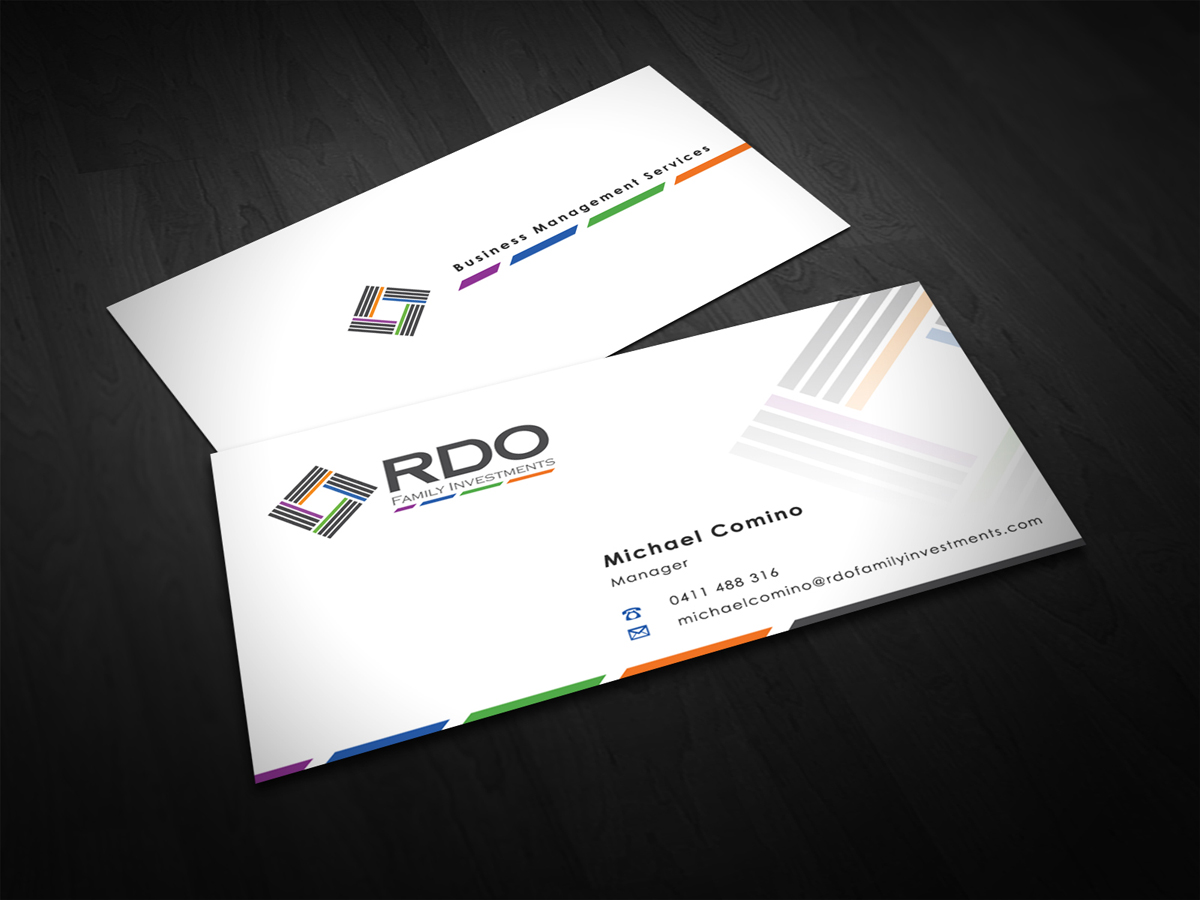 Business Card Design by Eggo May P for RDO Family Investments Pty Ltd | Design #4745340
