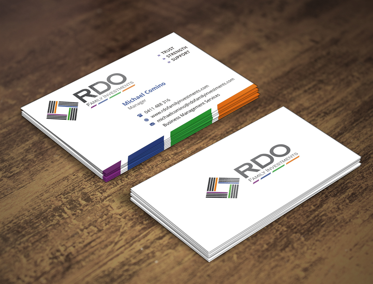 Business Card Design by INDIAN_Ashok for RDO Family Investments Pty Ltd | Design #4811455