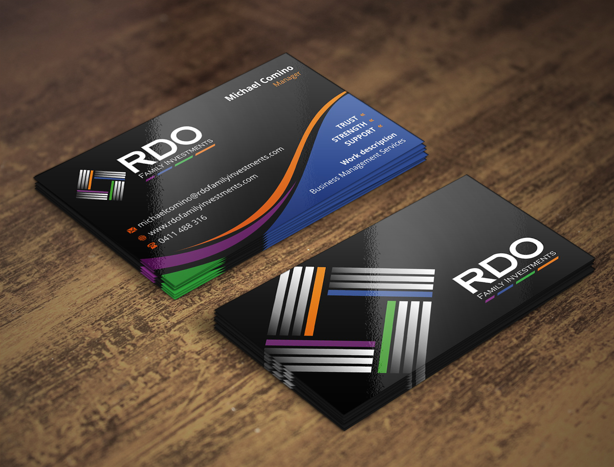 Business Card Design by INDIAN_Ashok for RDO Family Investments Pty Ltd | Design #4811460